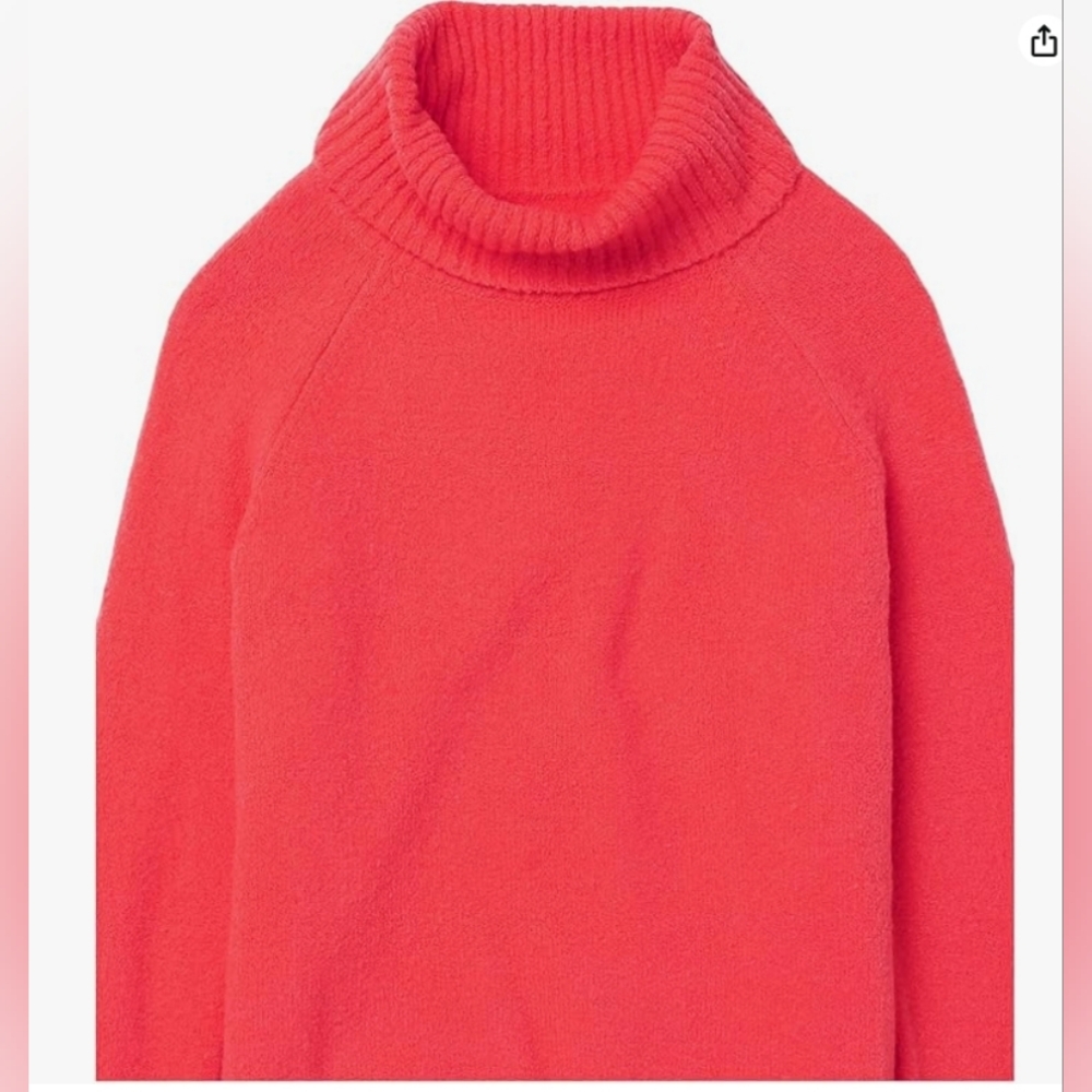 Goodthreads Women's Boucle Turtleneck Sweater - Coral Pink - Tunic Length